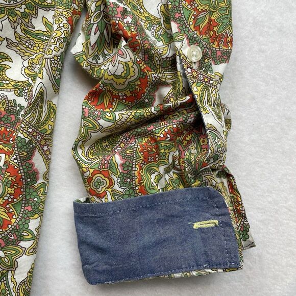 Talbots Paisley Button Up Multicolor Retro 70’s Casual-2p - Picture 11 of 12